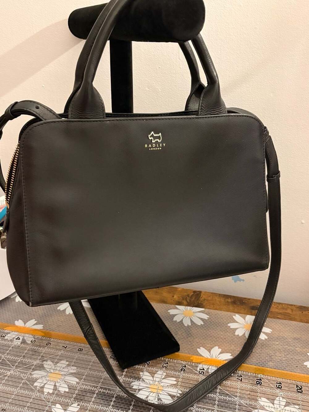 Radley London Black Leather Medium Multiway Grainger Satchel Crossbody Bag
